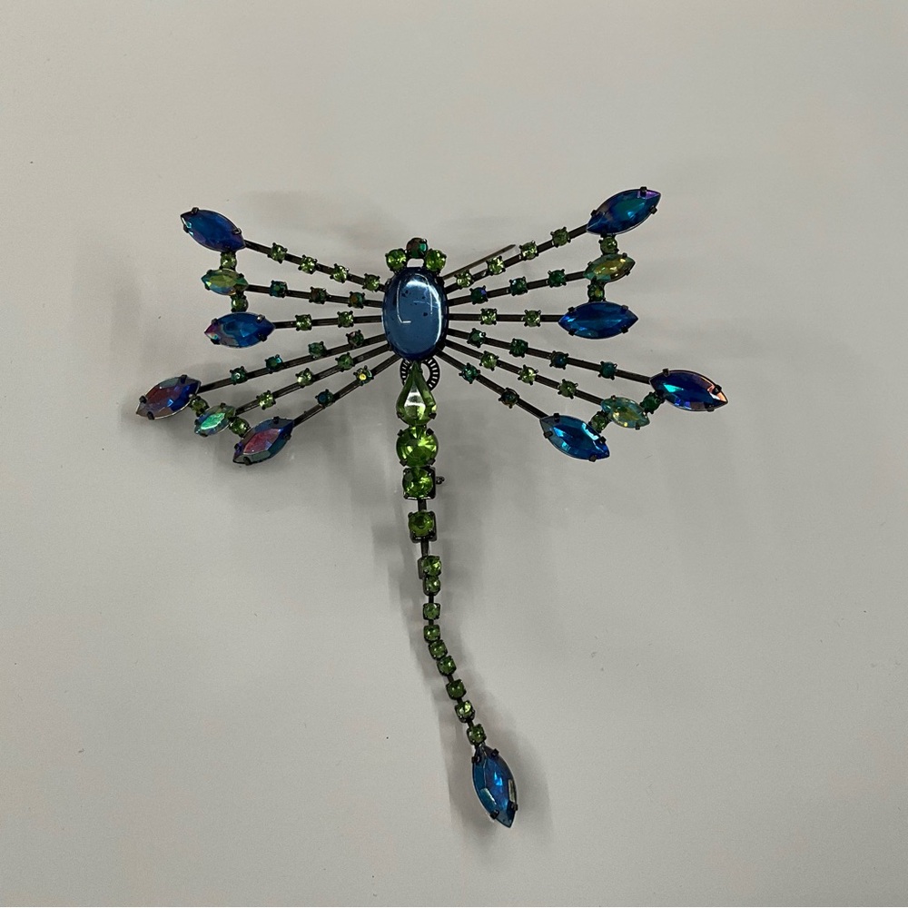 Blue and Green Dragonfly Brooch